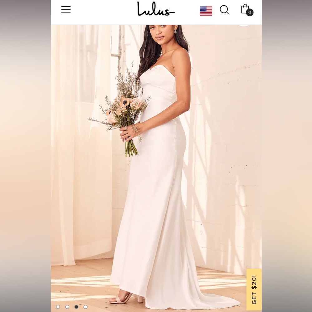 SOLD Lulu’s Satin Wedding Gown - Picture 1 of 10